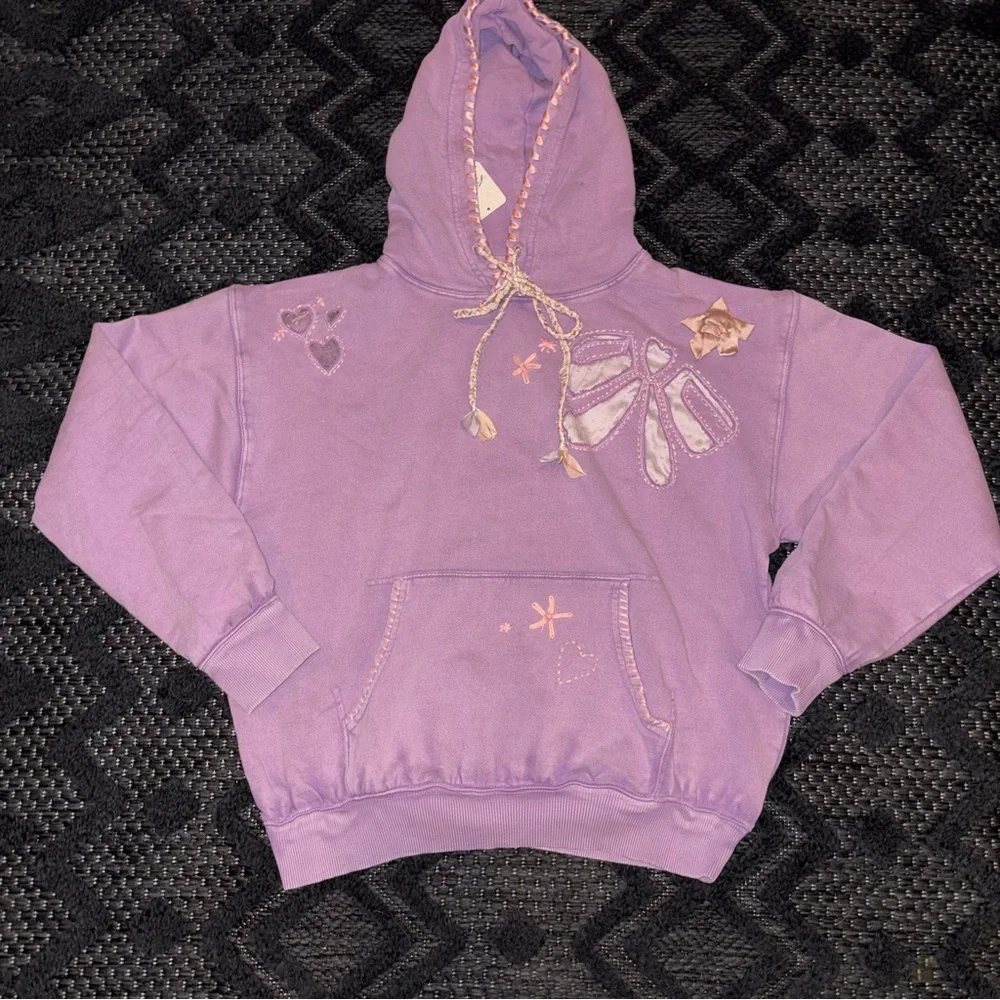NWT Free People x We The Free Love Letters Hoodie 💜 Lavender - Picture 7 of 16